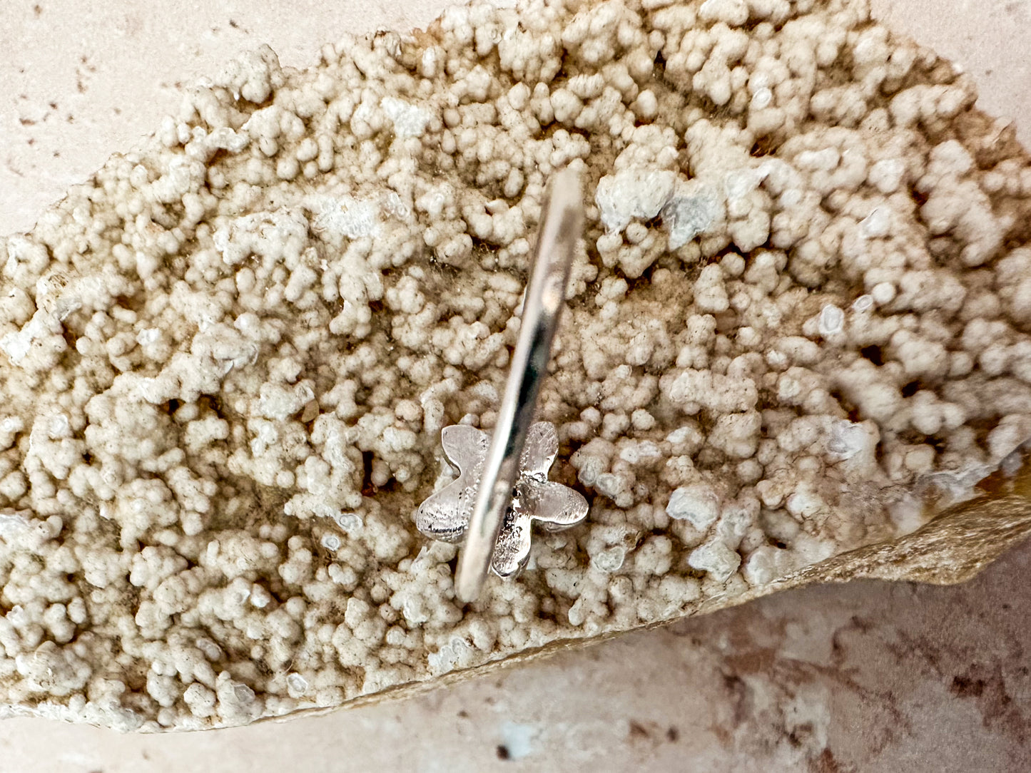 Plumeria flower silver ring - various sizes