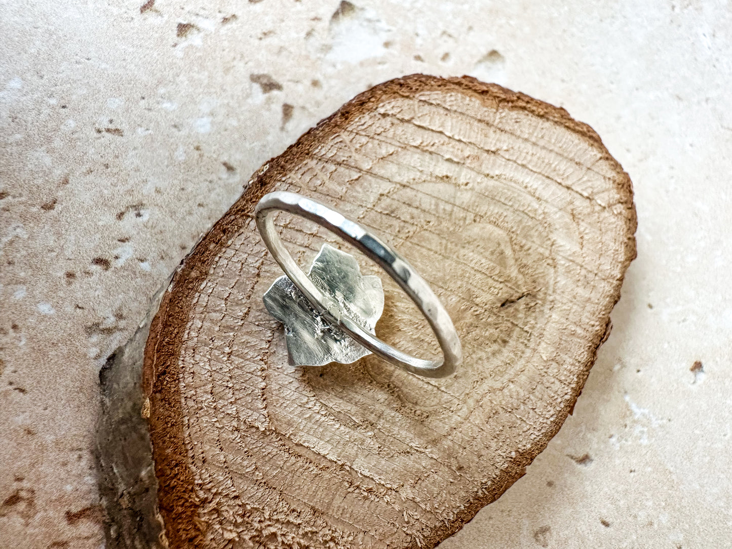 Fine Silver Hibiscus Flower Ring – various sizes