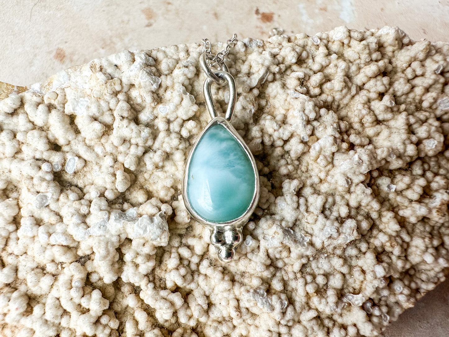 Ocean in a drop larimar necklace (with or without chain)