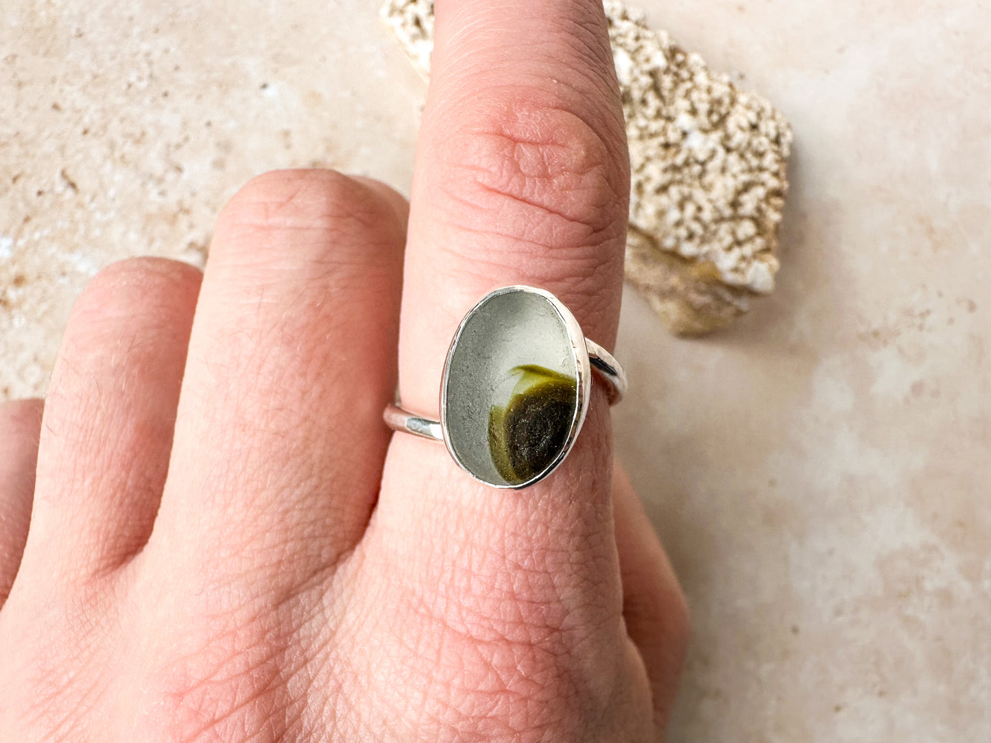 Rare Seaham multi sterling silver ring size Q