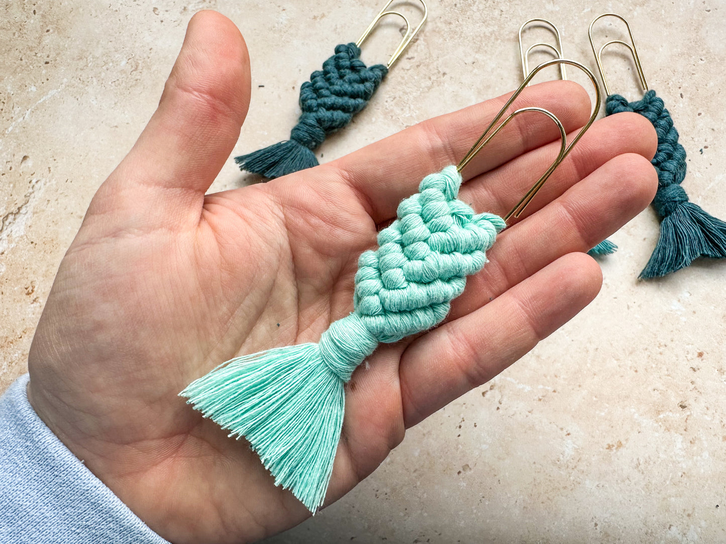 Mermaid tail macrame bookmark