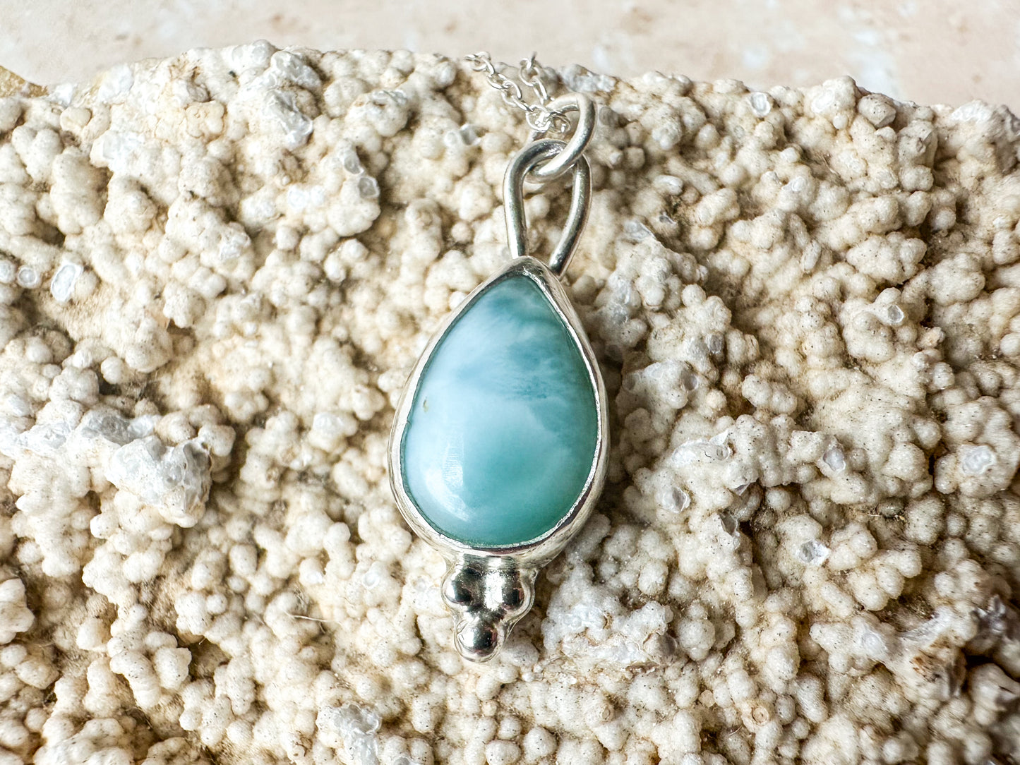 Ocean in a drop larimar necklace (with or without chain)