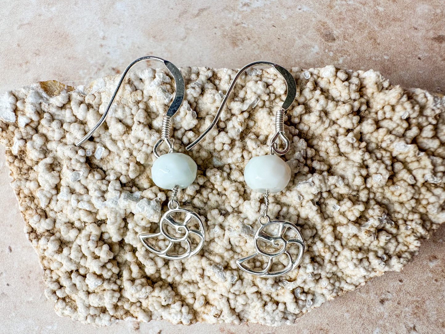 Nautilus Peruvian opal earrings