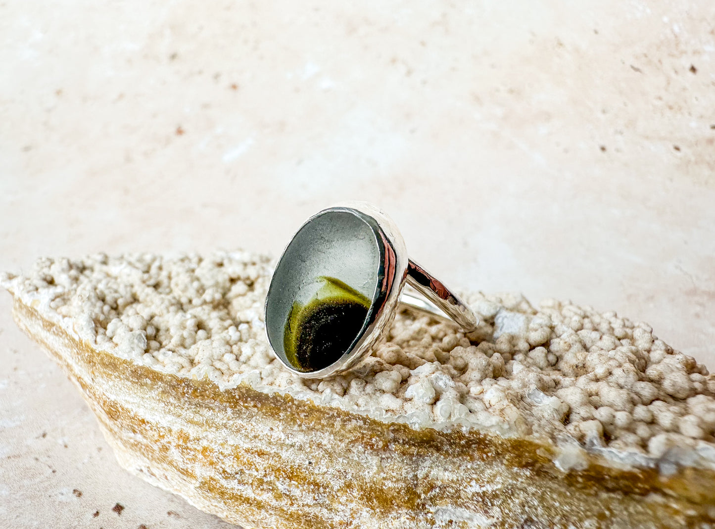 Rare Seaham multi sterling silver ring size Q