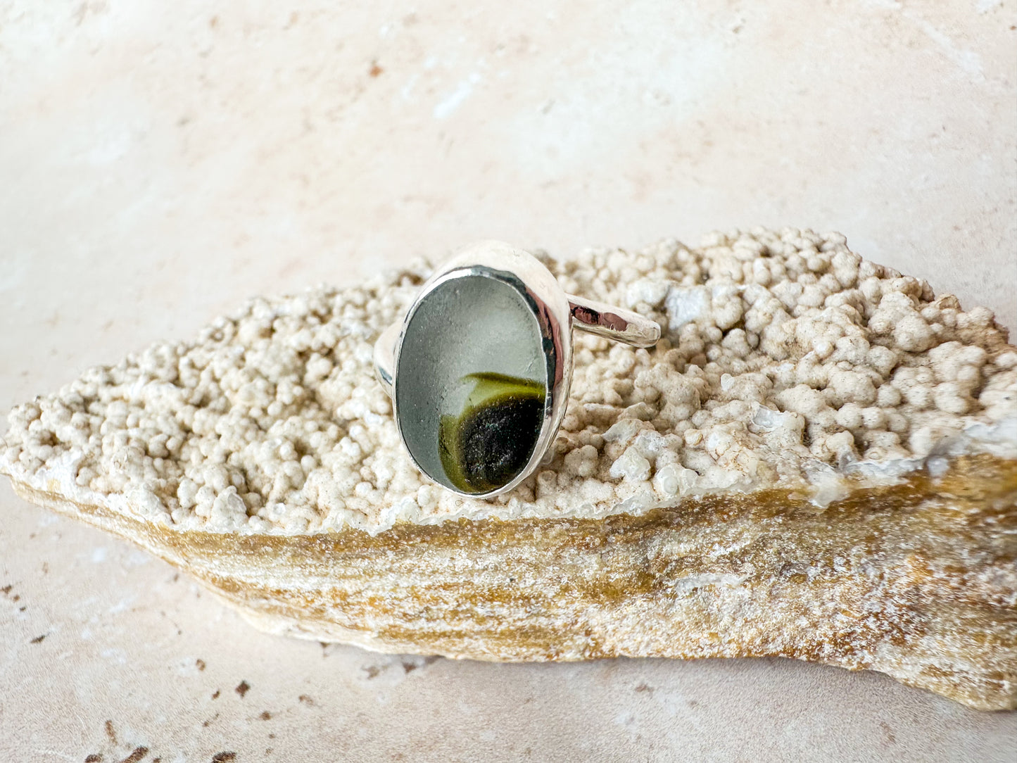 Rare Seaham multi sterling silver ring size Q