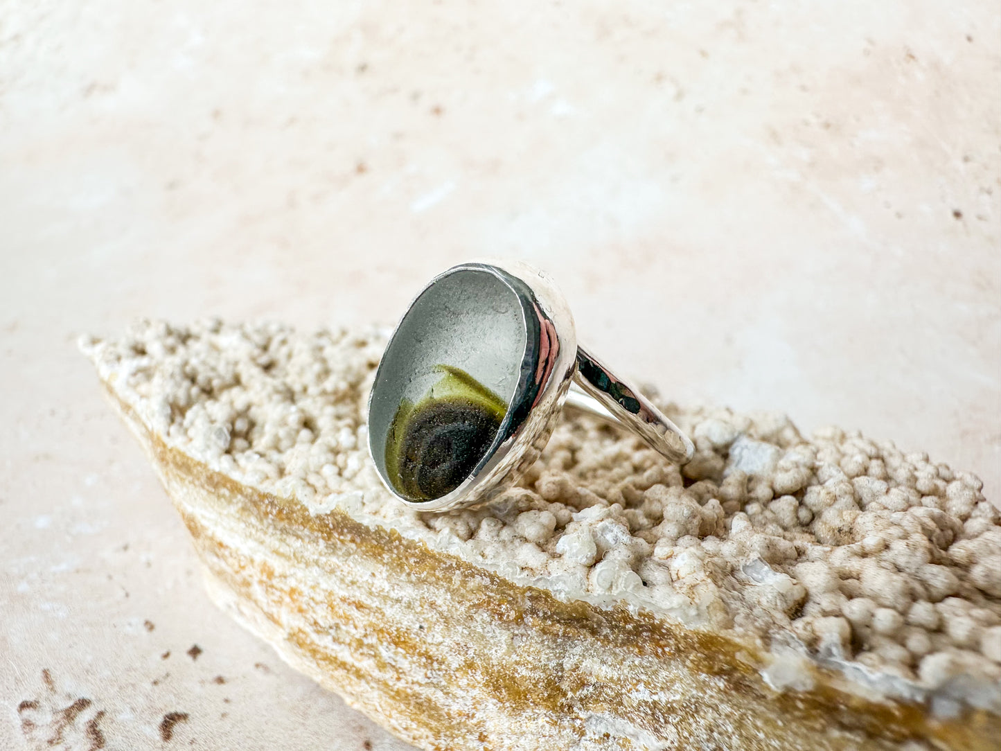 Rare Seaham multi sterling silver ring size Q