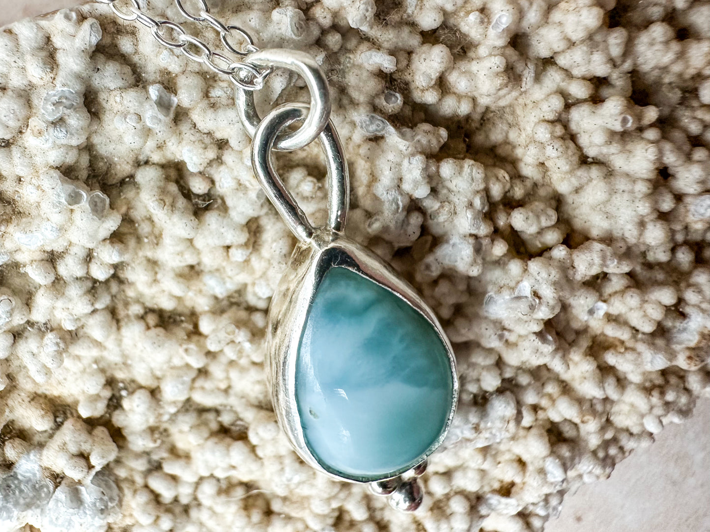 Ocean in a drop larimar necklace (with or without chain)