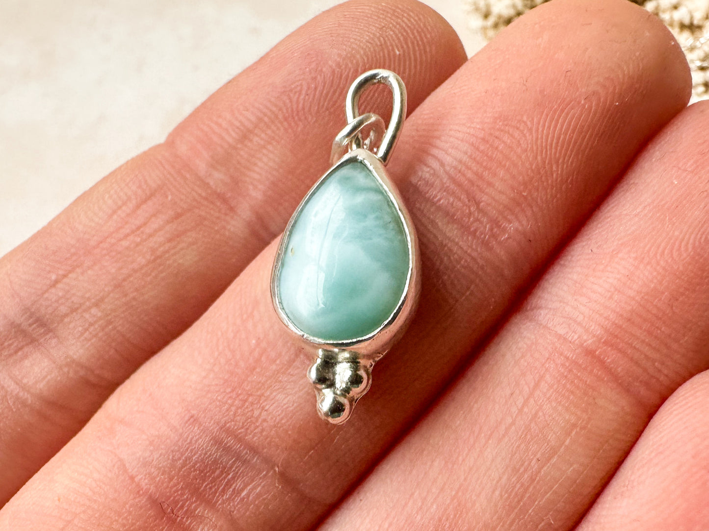 Ocean in a drop larimar necklace (with or without chain)