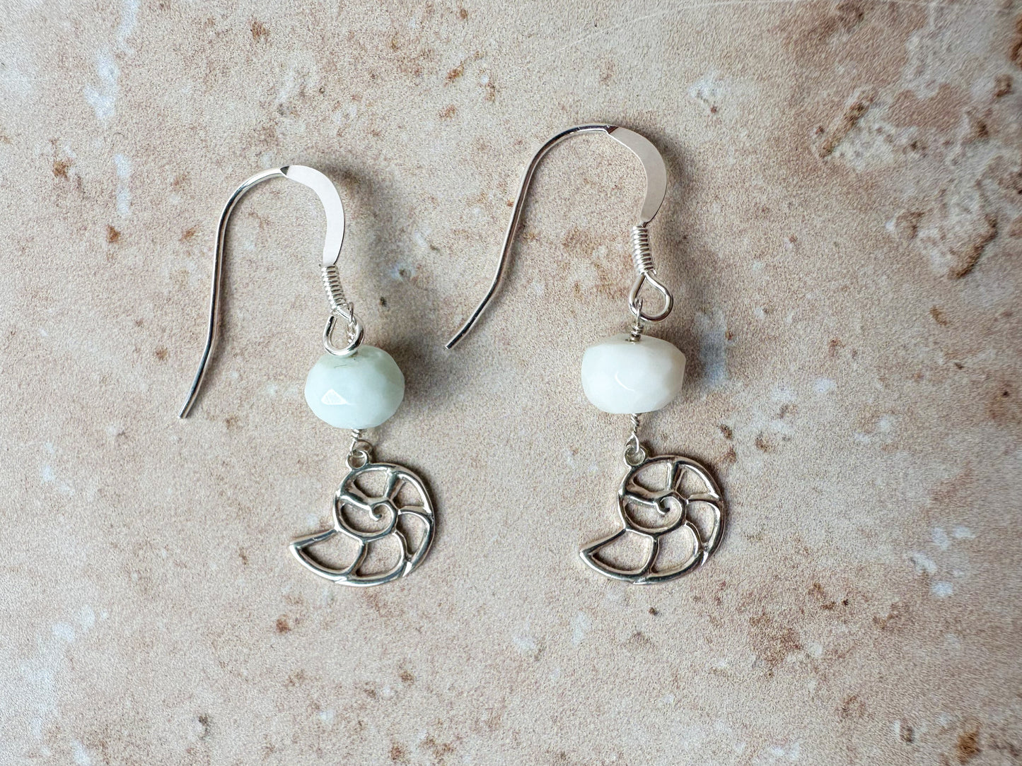 Nautilus Peruvian opal earrings