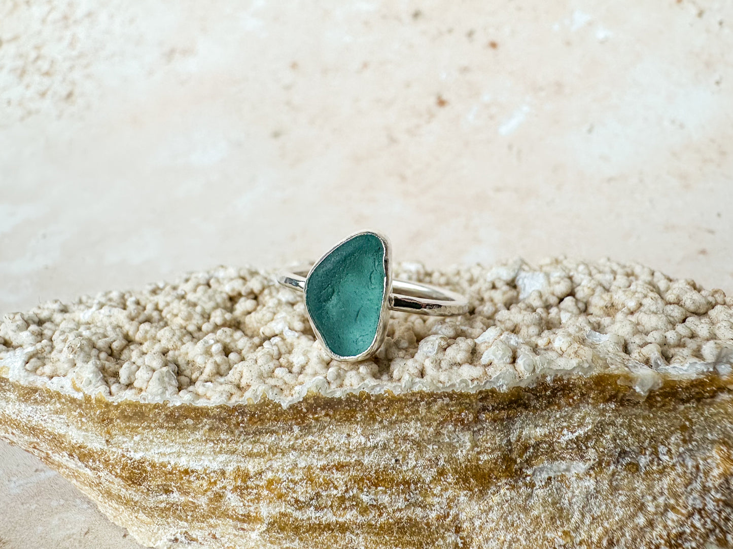 Rare light blue sterling silver ring size O