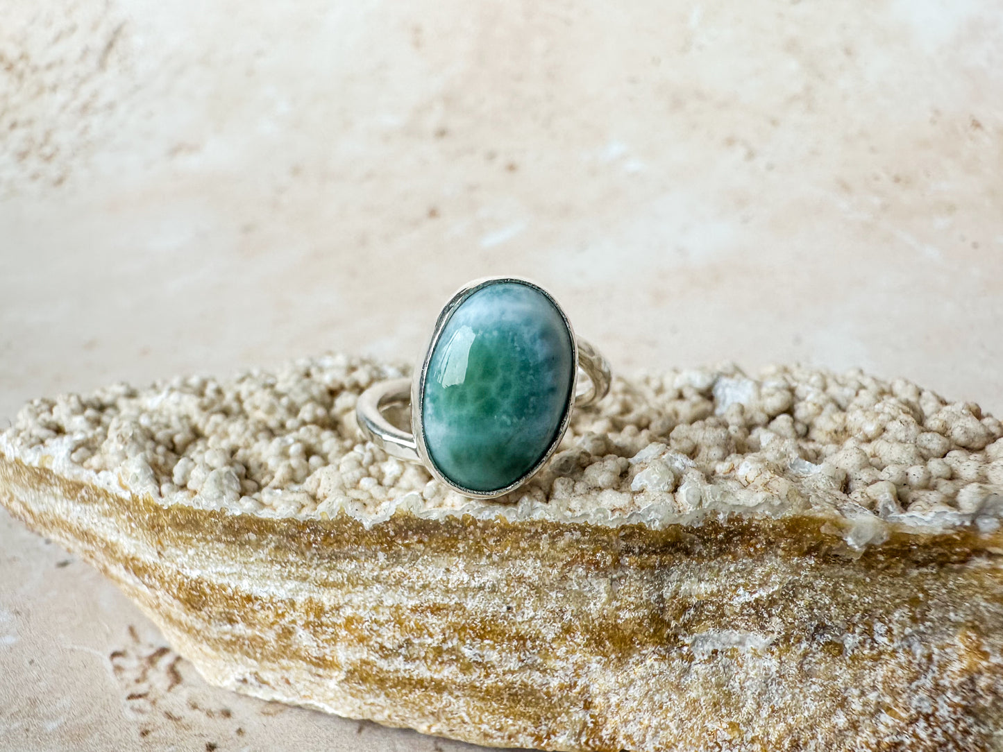 Larimar sterling silver ring size J