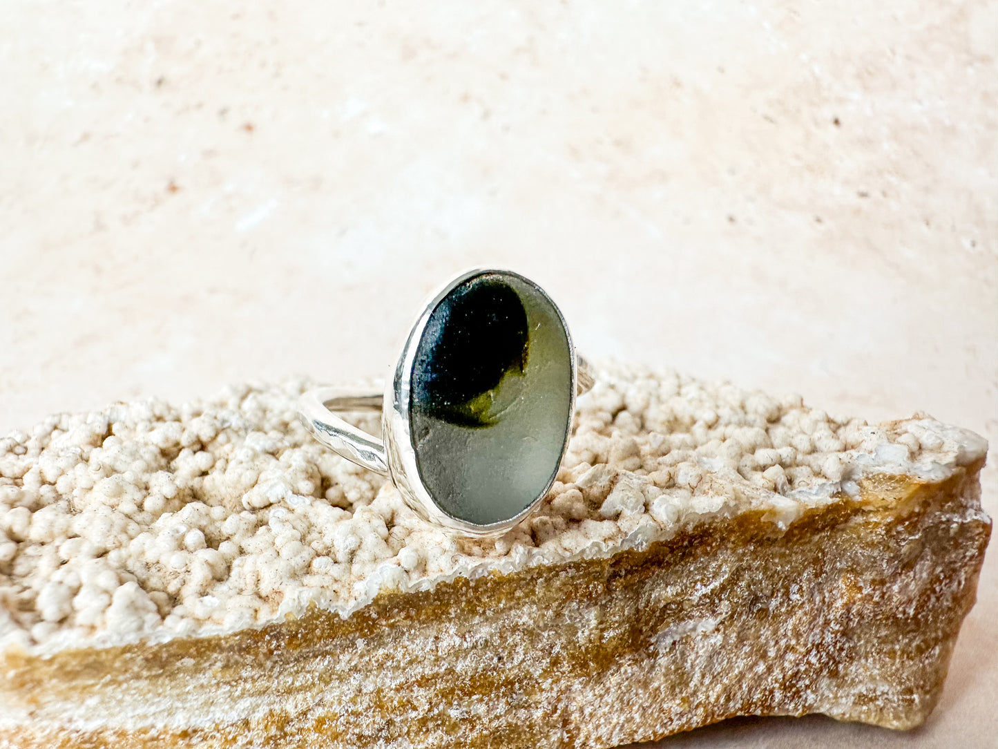 Rare Seaham multi sterling silver ring size Q