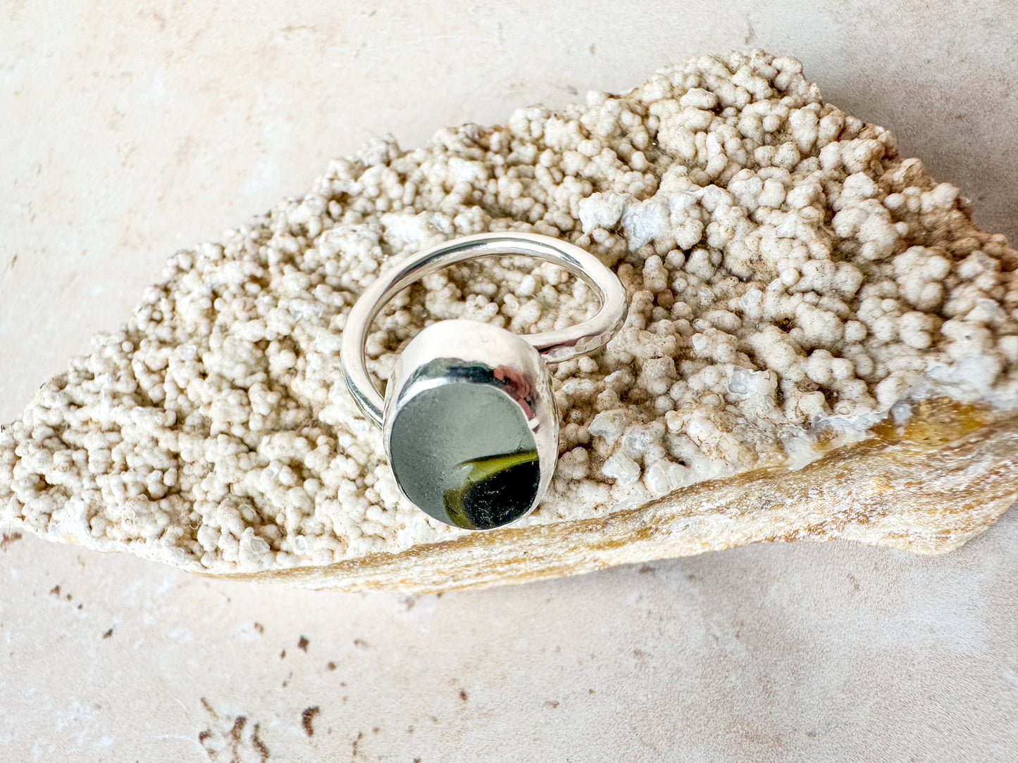 Rare Seaham multi sterling silver ring size Q