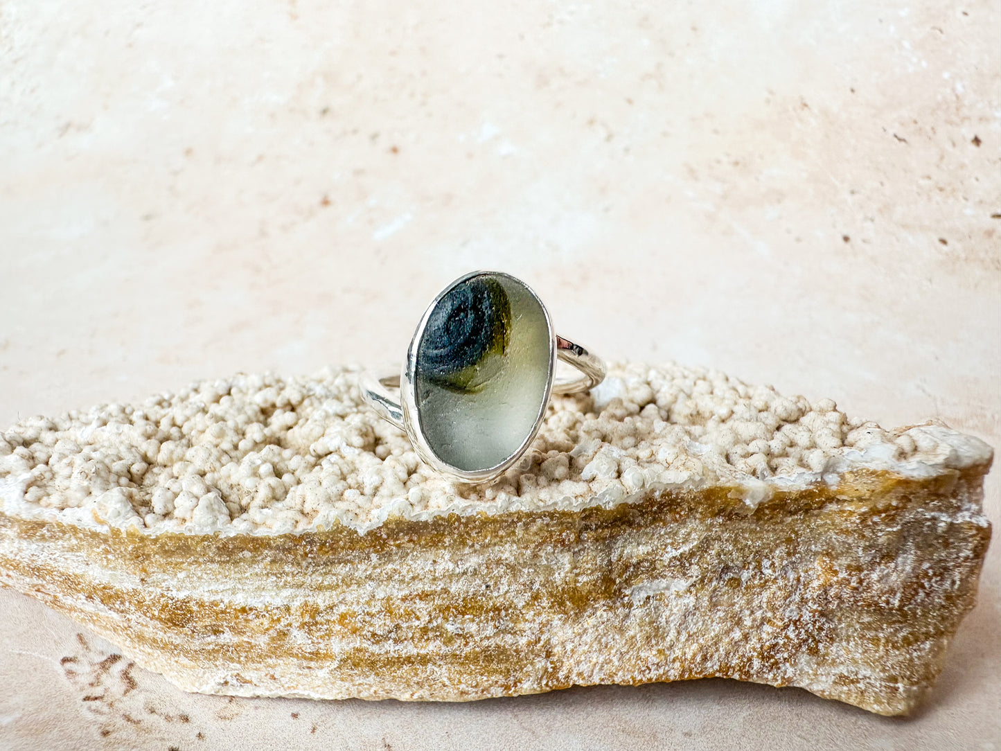 Rare Seaham multi sterling silver ring size Q