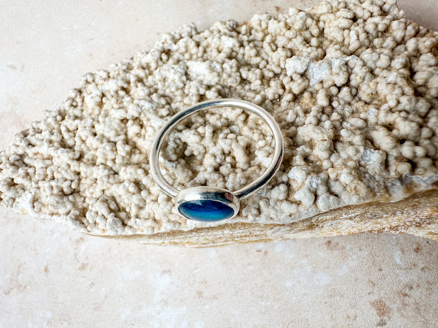 Abalone shell ring, size M 1/2