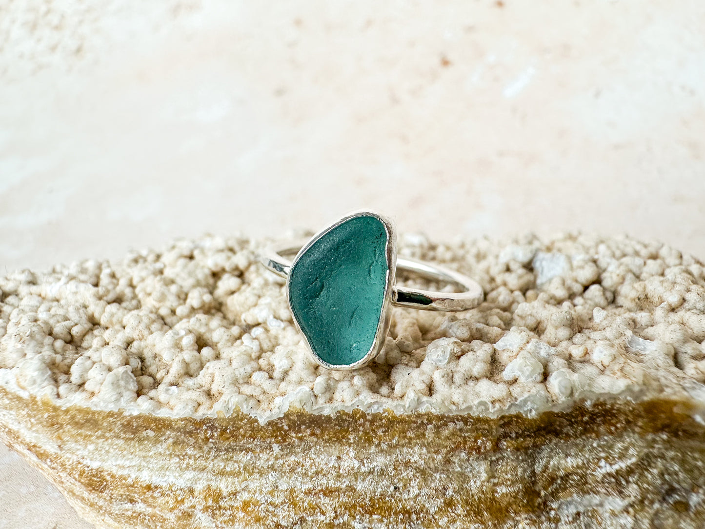 Rare light blue sterling silver ring size O