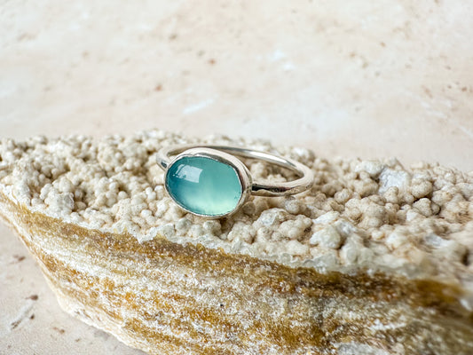 Blue chalcedony ring size L 1/2