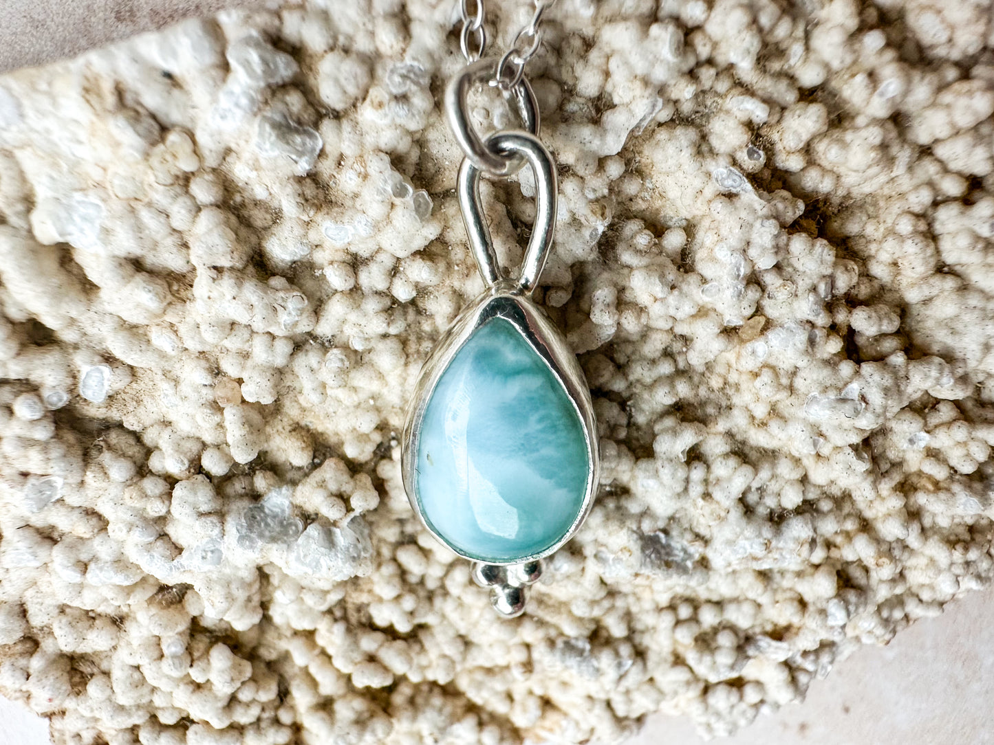 Ocean in a drop larimar necklace (with or without chain)