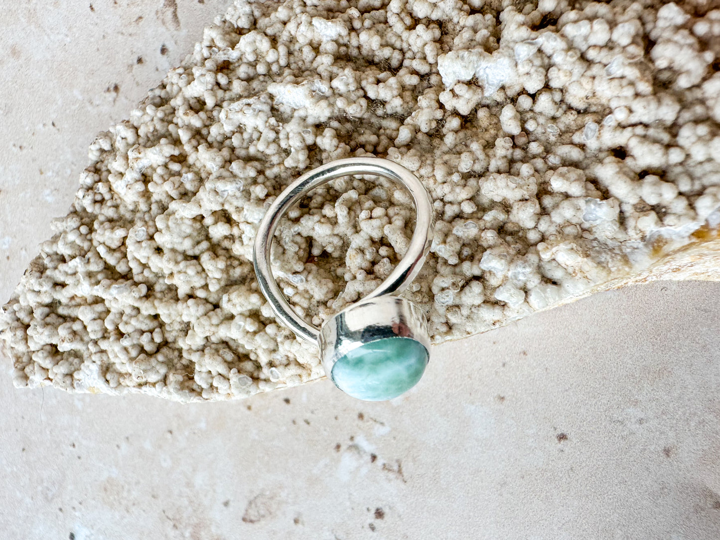 Larimar sterling silver ring size J