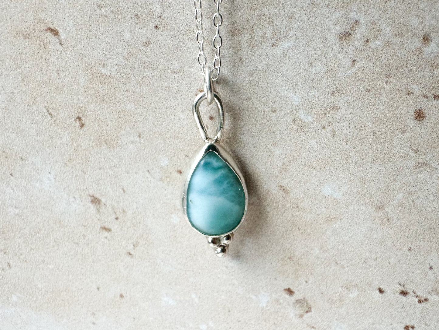 Ocean in a drop larimar necklace (with or without chain)