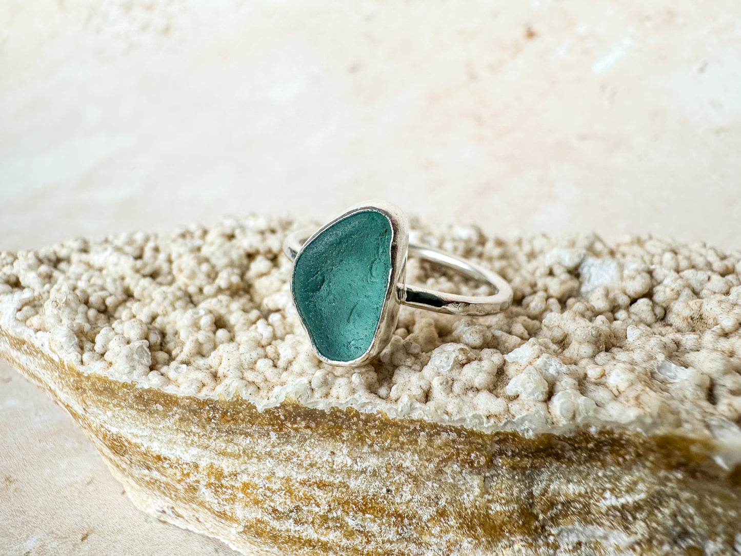 Rare light blue sterling silver ring size O