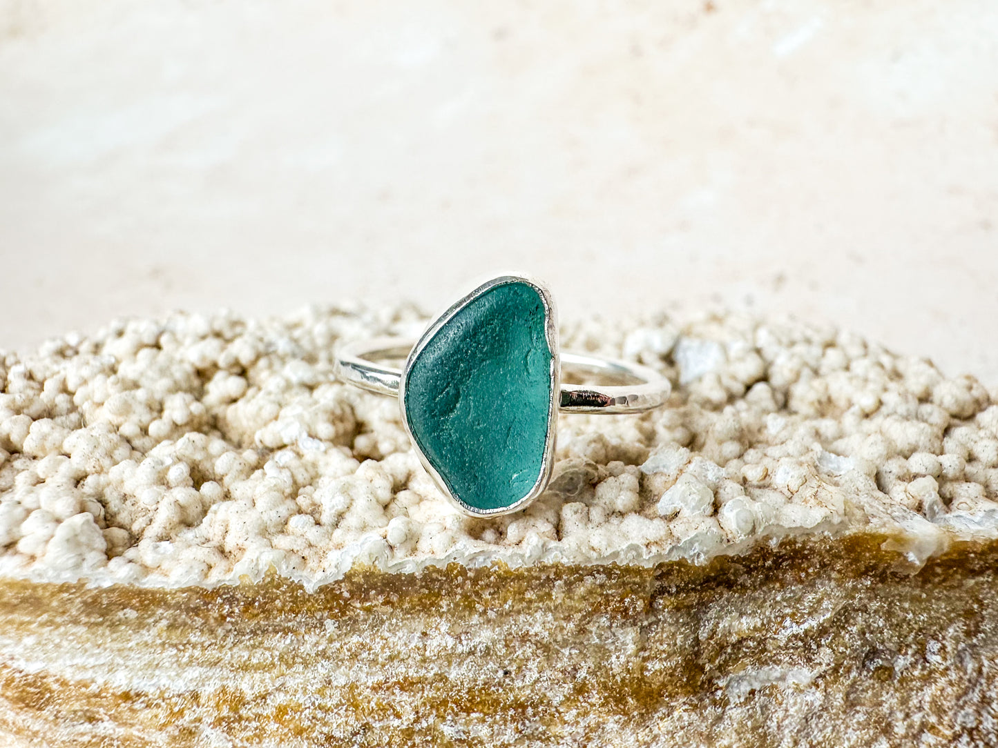 Rare light blue sterling silver ring size O