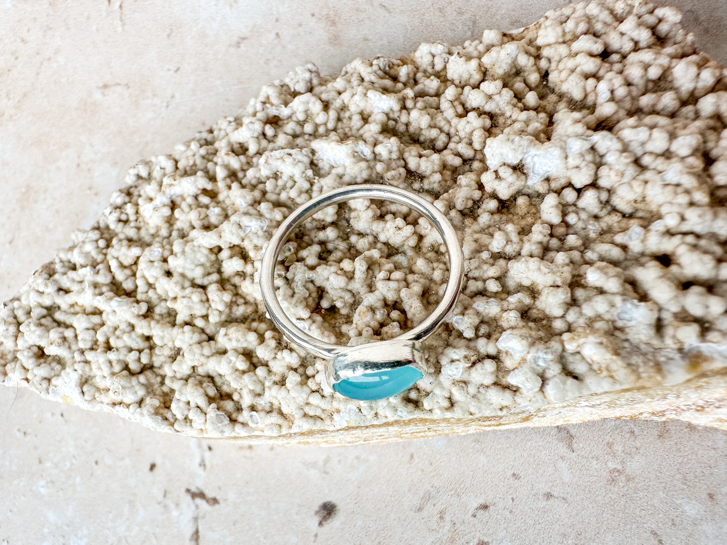 Blue chalcedony ring size L 1/2