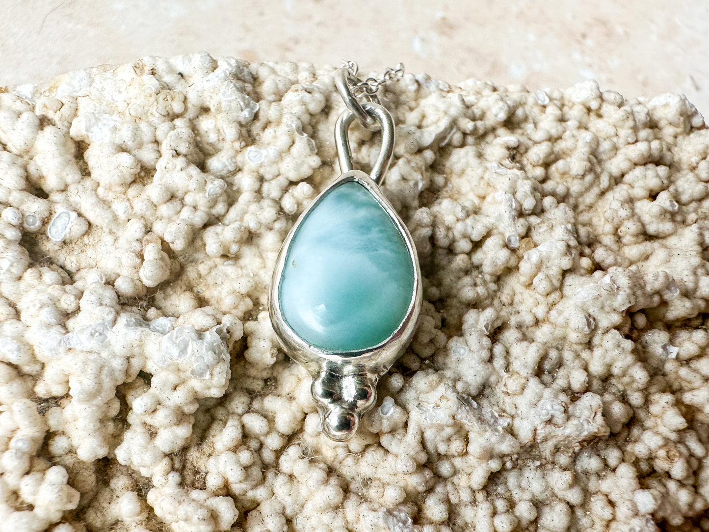 Ocean in a drop larimar necklace (with or without chain)