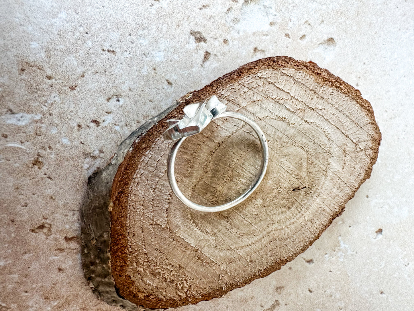 Fine Silver Hibiscus Flower Ring – various sizes