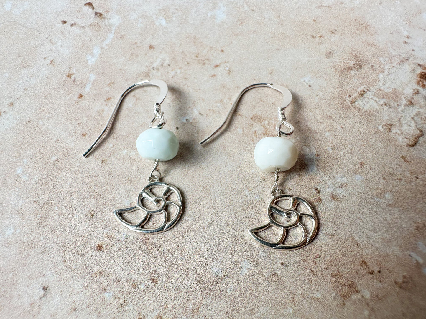 Nautilus Peruvian opal earrings
