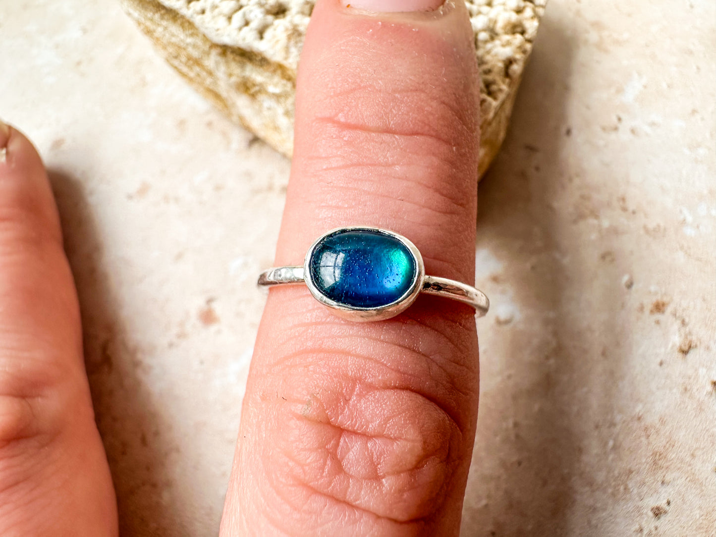Abalone shell ring, size M 1/2