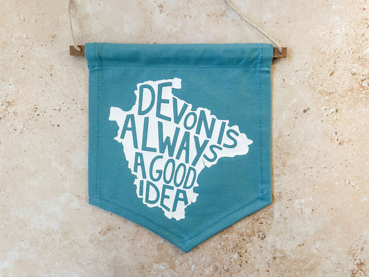 Devon is always a good idea canvas banner