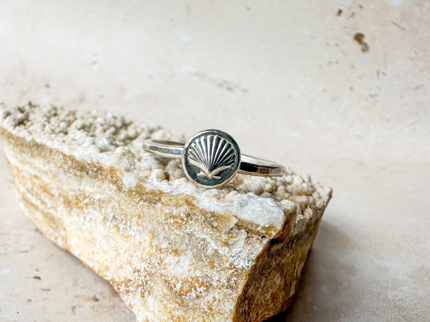 Silver sea shell ring, various sizes